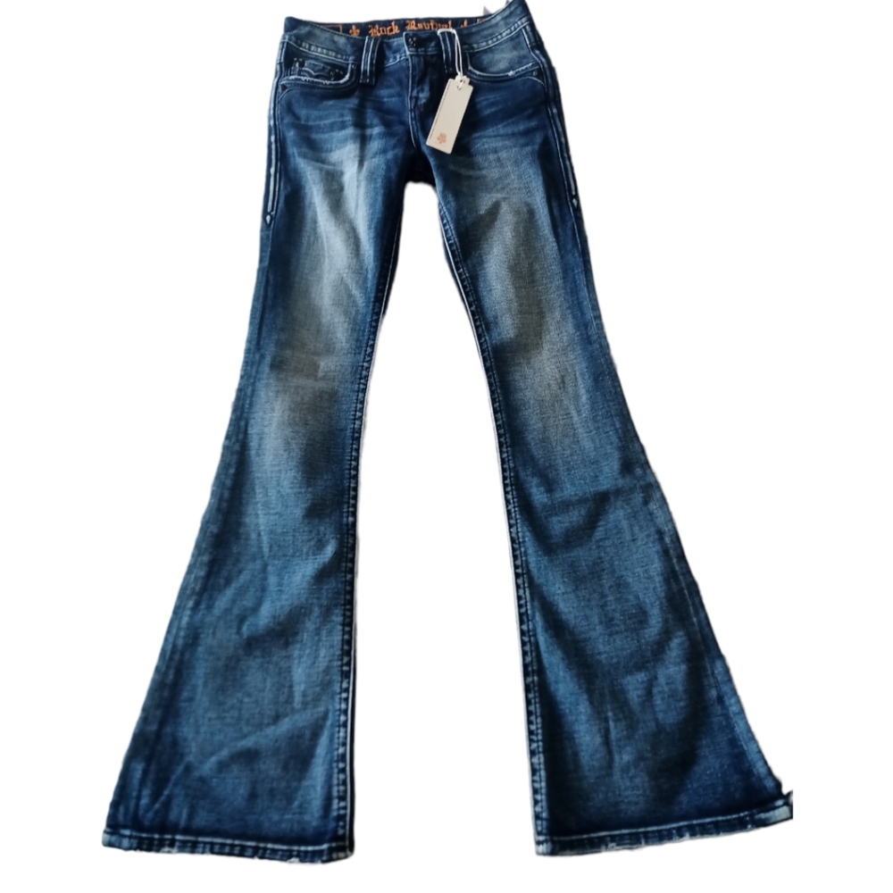 Nwt Rock revival women's flare leg mid rise Lux jeans size 25